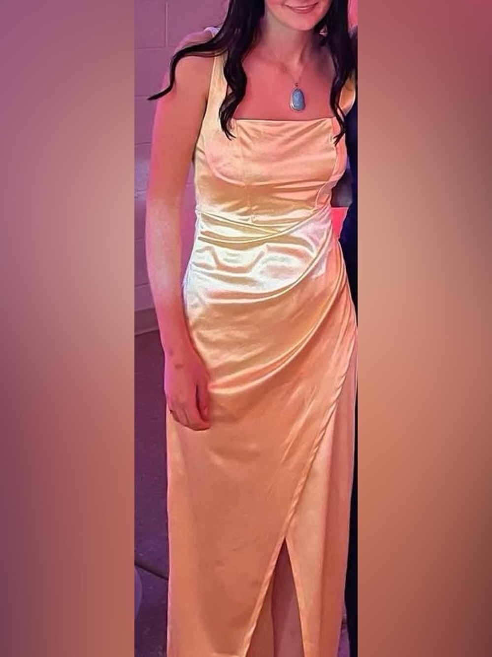 Forever 21 Light Yellow Satin Dress